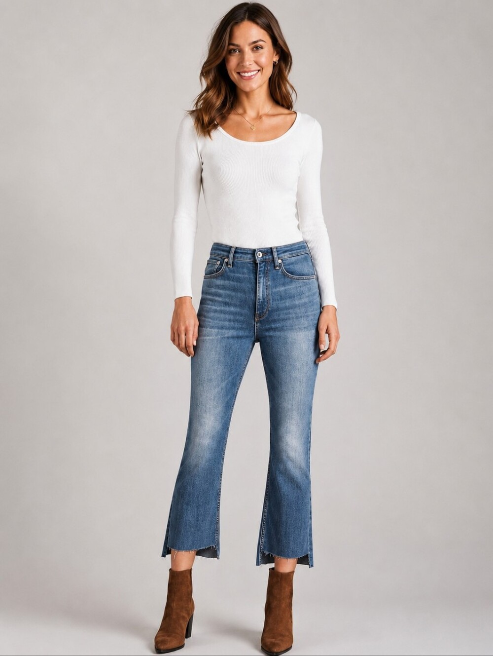 ❤️ RAG & BONE CASEY HIGH RISE ANKLE FLARE JEANS, JINX WASH WITH SLANTED STEP HEM